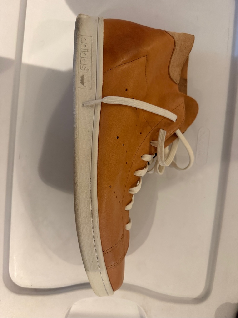 adidas Men’s Stan Smith Sneaker in Tan Leather with White Sole